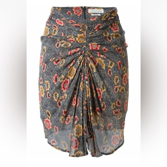 Isabel Marant Etoile sevan Slavic flower gathered floral Skirt 18498 - Picture 4 of 16